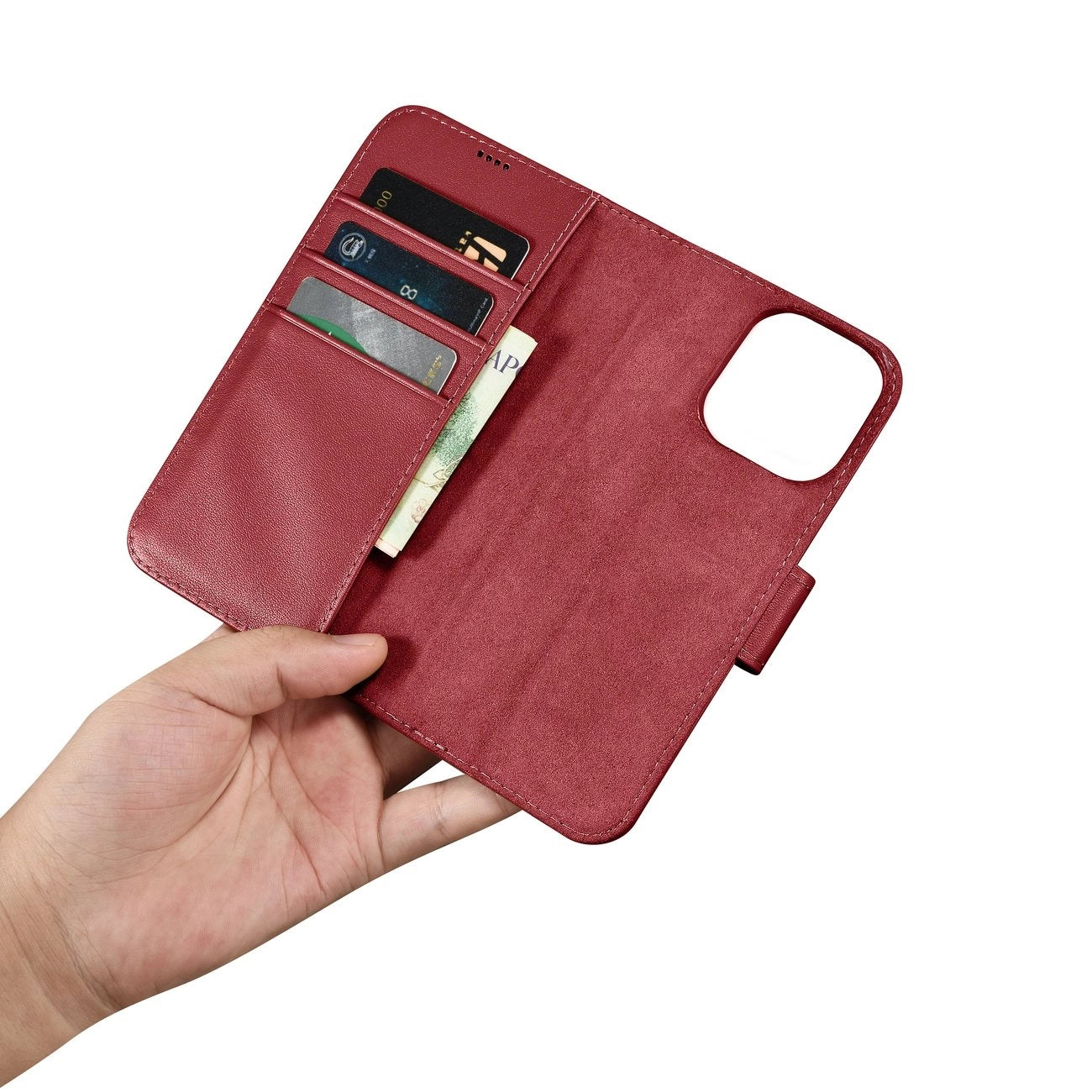 iCarer Wallet Case 2in1 Cover iPhone 14 Pro Max Leather Flip Cover Anti-RFID Red (WMI14220728-RD)_13