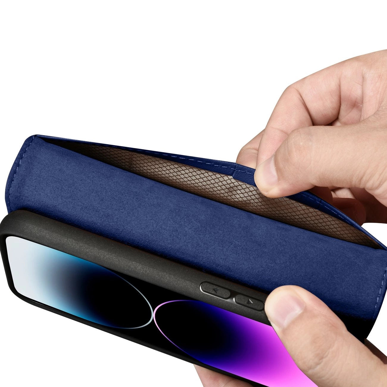 iCarer Wallet Case 2in1 Cover iPhone 14 Pro Max Leather Flip Case Anti-RFID Blue (WMI14220728-BU)_10