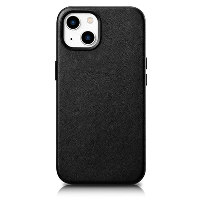 iCarer Case Leather cover for iPhone 14 Plus genuine leather case black (compatible with MagSafe)_0