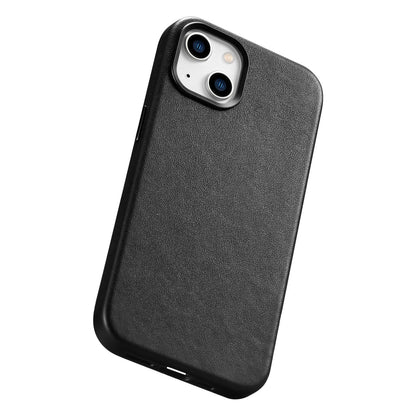 iCarer Case Leather cover for iPhone 14 Plus genuine leather case black (compatible with MagSafe)_11