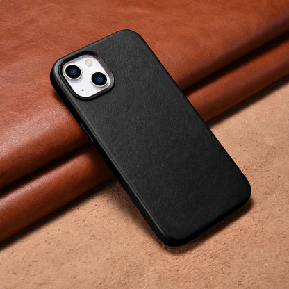iCarer Case Leather cover for iPhone 14 Plus genuine leather case black (compatible with MagSafe)_12