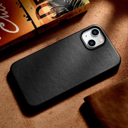 iCarer Case Leather cover for iPhone 14 Plus genuine leather case black (compatible with MagSafe)_15