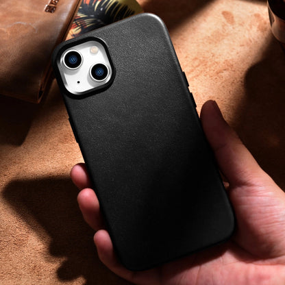 iCarer Case Leather cover for iPhone 14 Plus genuine leather case black (compatible with MagSafe)_16