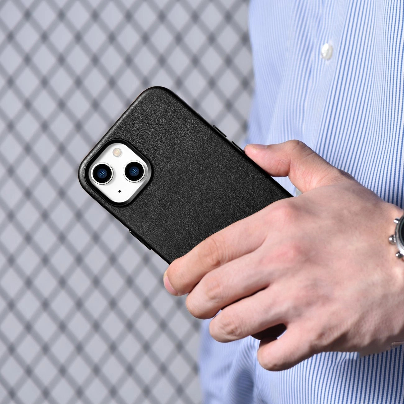 iCarer Case Leather cover for iPhone 14 Plus genuine leather case black (compatible with MagSafe)_19