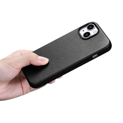 iCarer Case Leather cover for iPhone 14 Plus genuine leather case black (compatible with MagSafe)_20