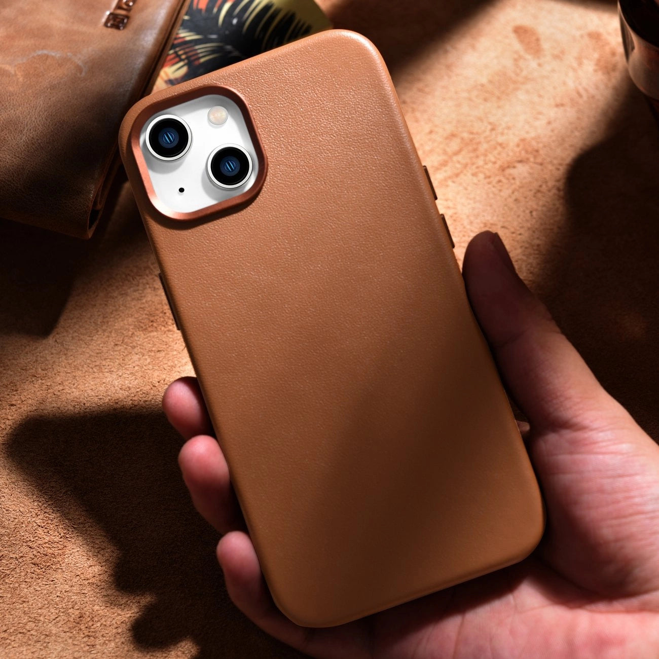 iCarer Case Leather Case Cover for iPhone 14 Plus Brown (MagSafe Compatible)_16