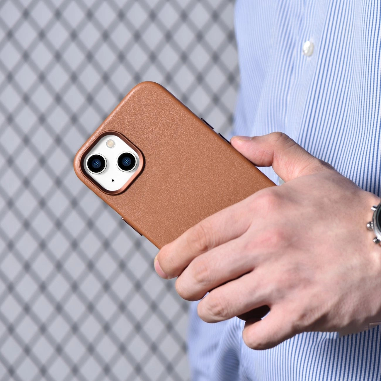 iCarer Case Leather Case Cover for iPhone 14 Plus Brown (MagSafe Compatible)_19