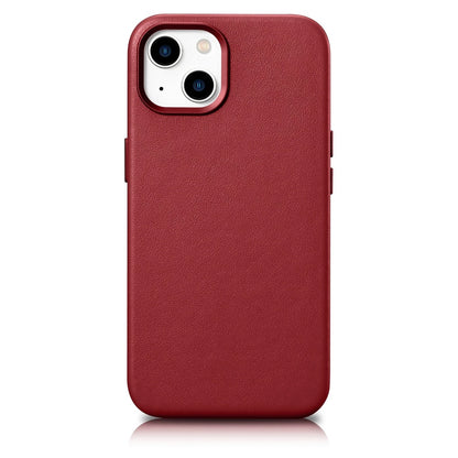 iCarer Case Leather case cover made of natural leather for iPhone 14 Plus red (compatible with MagSafe)_0