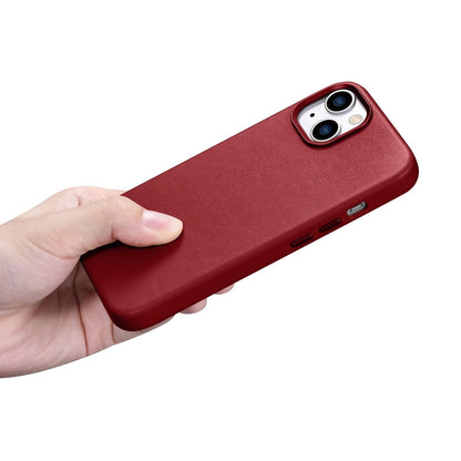 iCarer Case Leather case cover made of natural leather for iPhone 14 Plus red (compatible with MagSafe)_20