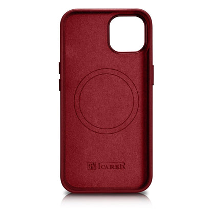 iCarer Case Leather case cover made of natural leather for iPhone 14 Plus red (compatible with MagSafe)_2