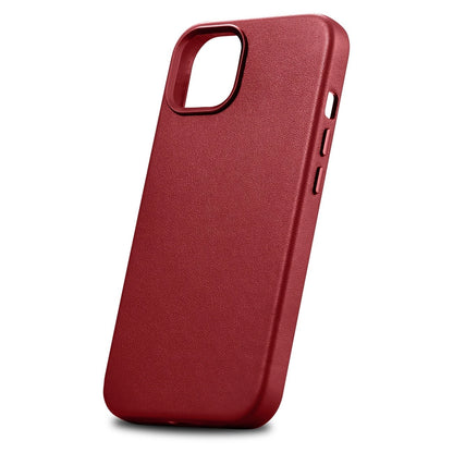 iCarer Case Leather case cover made of natural leather for iPhone 14 Plus red (compatible with MagSafe)_6