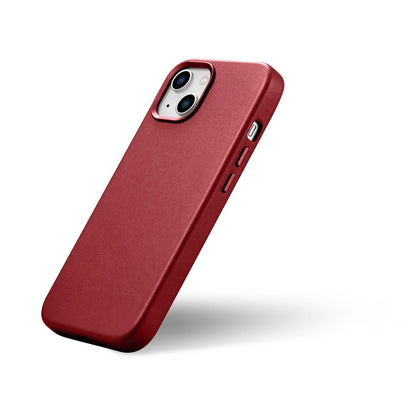 iCarer Case Leather case cover made of natural leather for iPhone 14 Plus red (compatible with MagSafe)_7