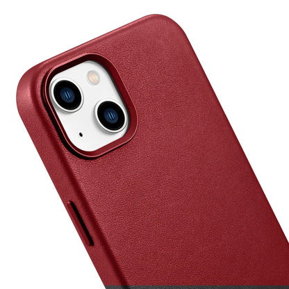 iCarer Case Leather case cover made of natural leather for iPhone 14 Plus red (compatible with MagSafe)_8