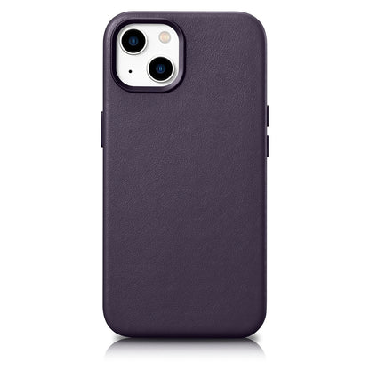 iCarer Case Leather Cover Case for iPhone 14 Plus Dark Purple (MagSafe Compatible)_0