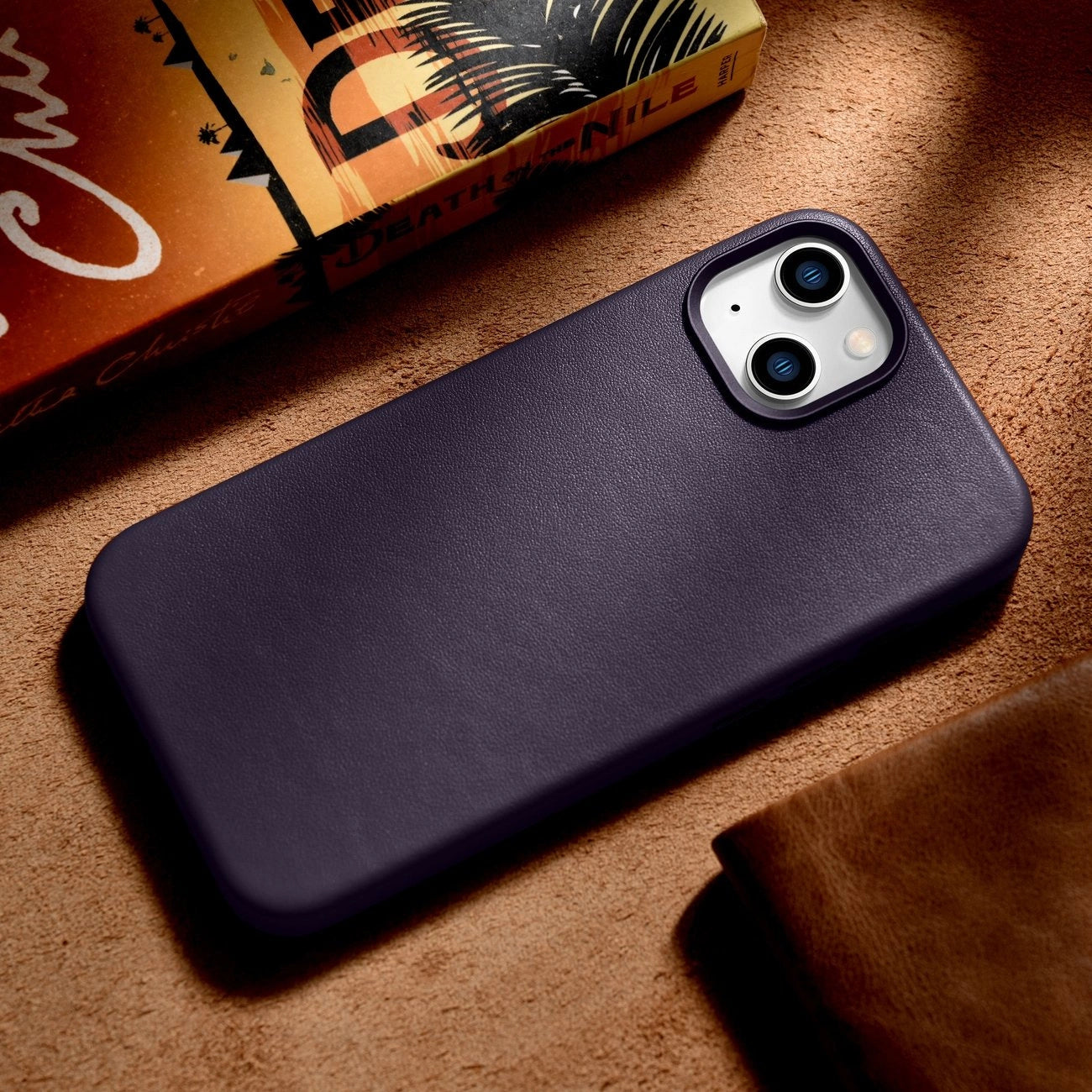 iCarer Case Leather Cover Case for iPhone 14 Plus Dark Purple (MagSafe Compatible)_15
