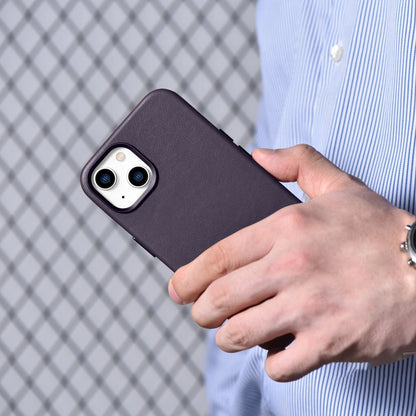 iCarer Case Leather Cover Case for iPhone 14 Plus Dark Purple (MagSafe Compatible)_19