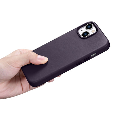 iCarer Case Leather Cover Case for iPhone 14 Plus Dark Purple (MagSafe Compatible)_20