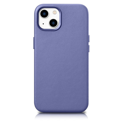 iCarer Case Leather Cover Genuine Leather iPhone 14 Plus Light Purple (MagSafe Compatible)_0