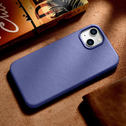 iCarer Case Leather Cover Genuine Leather iPhone 14 Plus Light Purple (MagSafe Compatible)_15