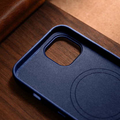 iCarer Case Leather cover for iPhone 14 Plus genuine leather case blue (compatible with MagSafe)_18