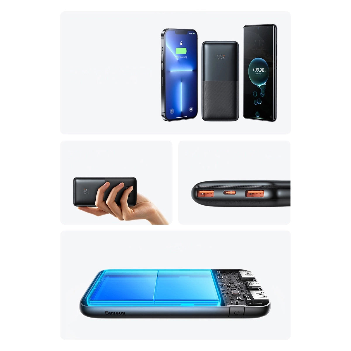 Baseus Bipow Pro Power Bank 10000mAh 20W Purple with USB Type A - USB Type C 3A 0.3m Cable (PPBD040205)_14