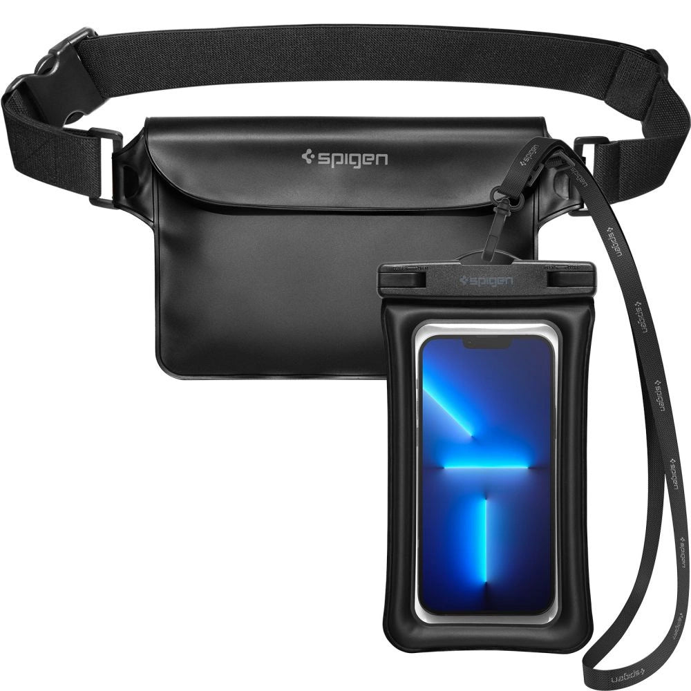 Spigen Aqua Shield A621 Waterproof Hip Bag + Floating Case - Black_0
