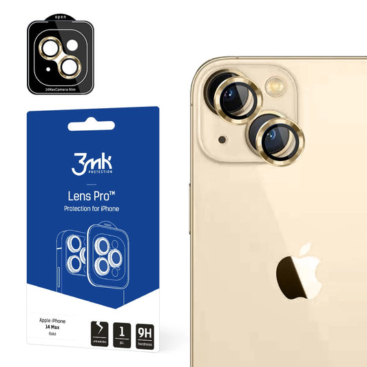 Camera glass for iPhone 14 Plus 9H for 3mk Lens Protection Pro series lens - gold_0