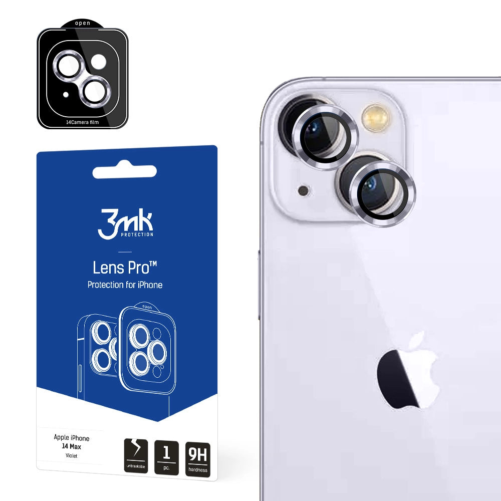 iPhone 14 Plus 9H Camera Glass for 3mk Lens Protection Pro Series Lens - Purple_0
