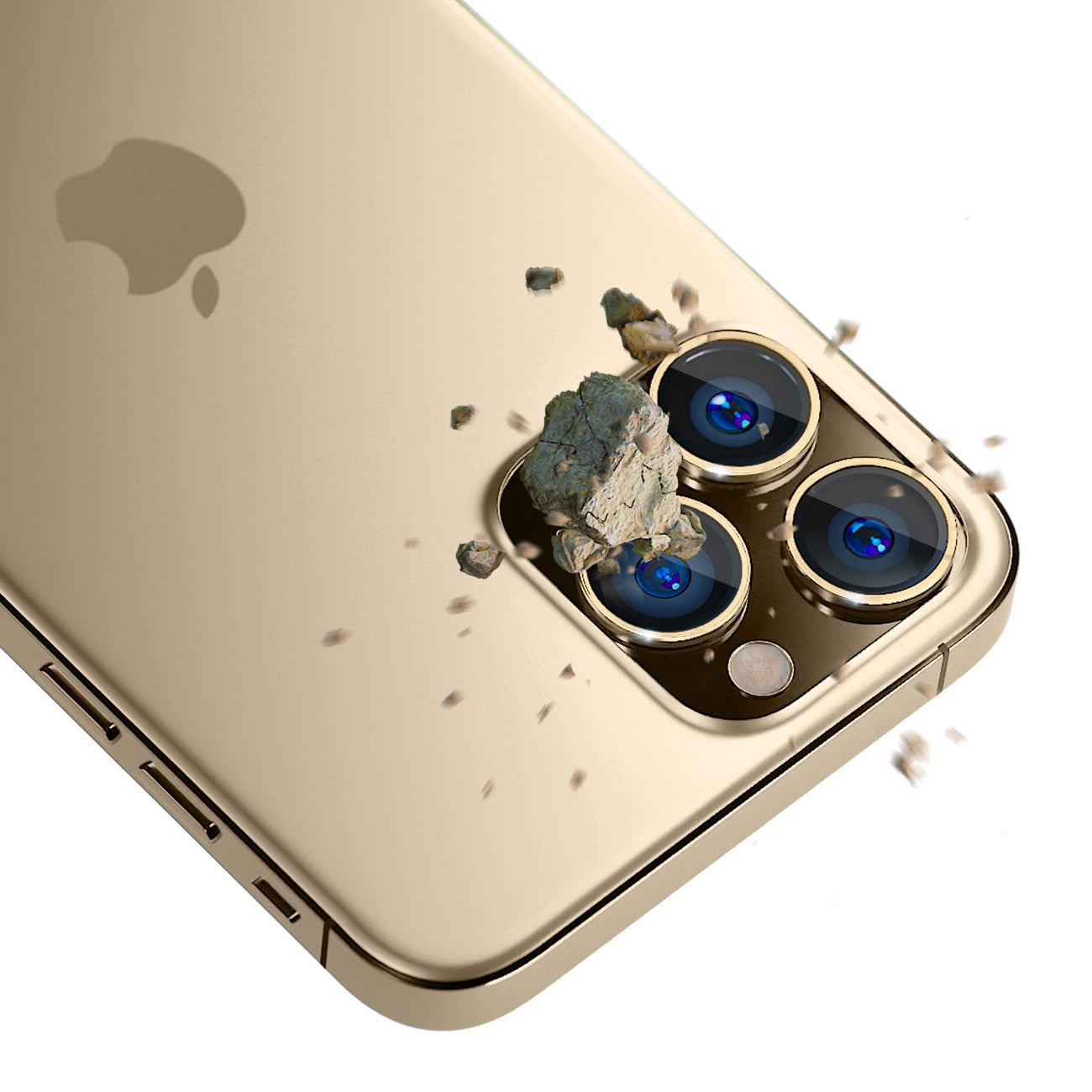 iPhone 14 Pro Max / 14 Pro 9H Camera Glass for 3mk Lens Protection Pro Series Lens - Gold_2