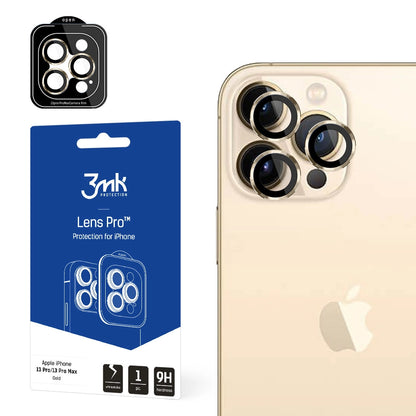 iPhone 13 Pro Max / 13 Pro 9H Camera Glass for 3mk Lens Protection Pro Series Lens - Gold_0