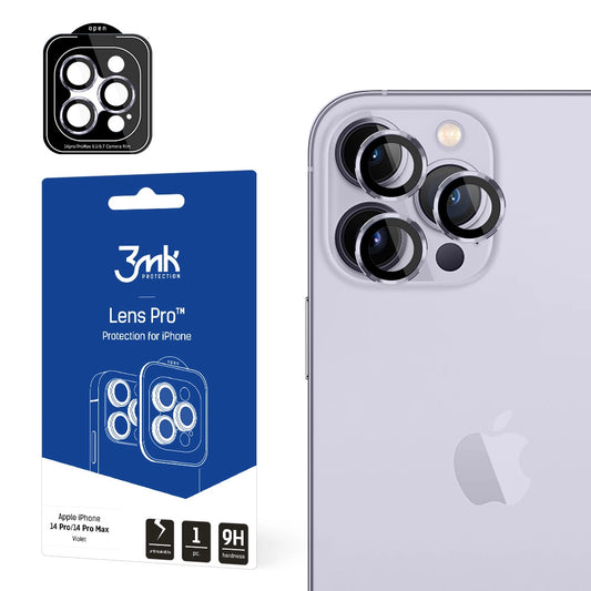 Camera Glass for iPhone 14 Pro Max / 14 Pro 9H for 3mk Lens Protection Pro Series Lens - Purple_0