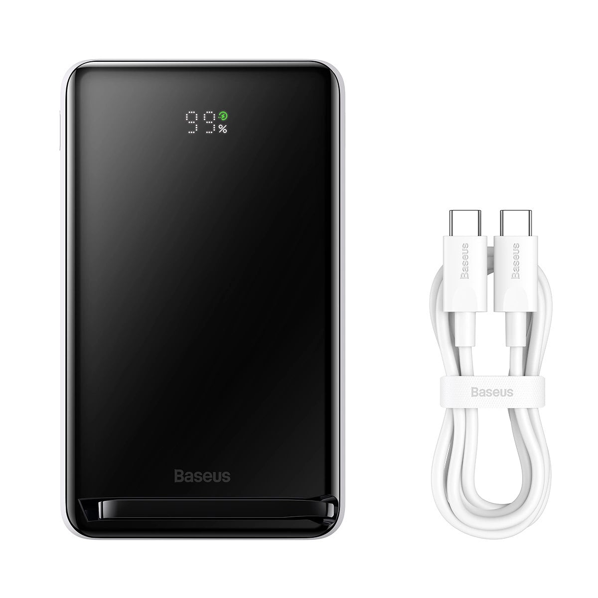 Baseus Magnetic Bracket powerbank with wireless charging MagSafe 10000mAh 20W Overseas Edition white (PPCX000202) + USB Type C cable Baseus Xiaobai Series 60W 0.5m_12