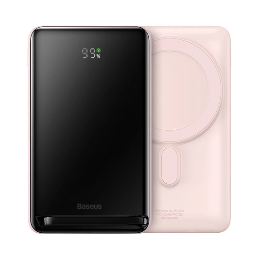 Baseus Magnetic Bracket power bank with wireless charging MagSafe 10000mAh 20W Overseas Edition pink (PPCX000204) + USB Type C cable Baseus Xiaobai Series 60W 0.5m_0