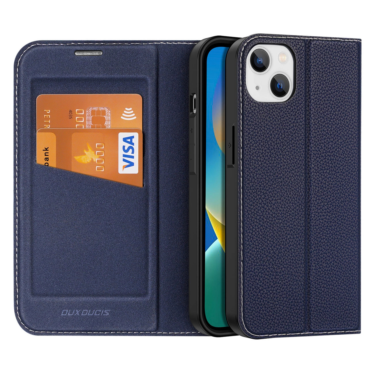 Dux Ducis Skin X2 case for iPhone 14 Plus case with magnetic flap blue_0