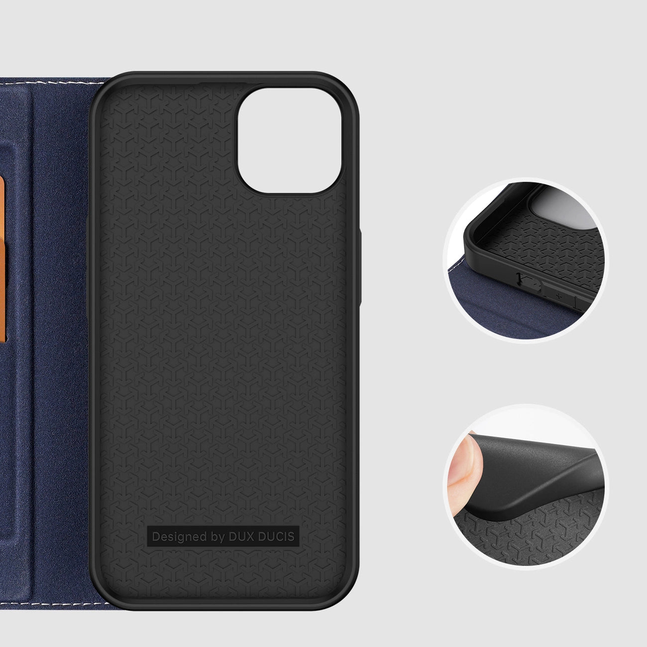 Dux Ducis Skin X2 case for iPhone 14 Plus case with magnetic flap blue_12