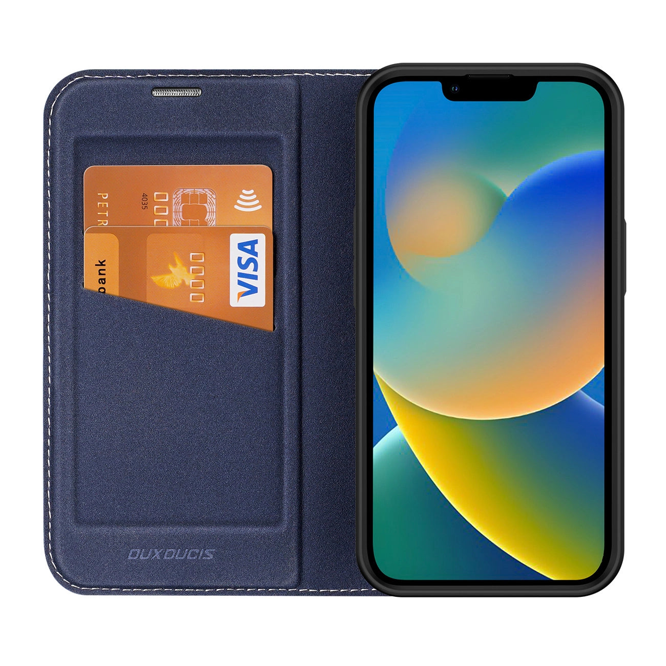Dux Ducis Skin X2 case for iPhone 14 Plus case with magnetic flap blue_2