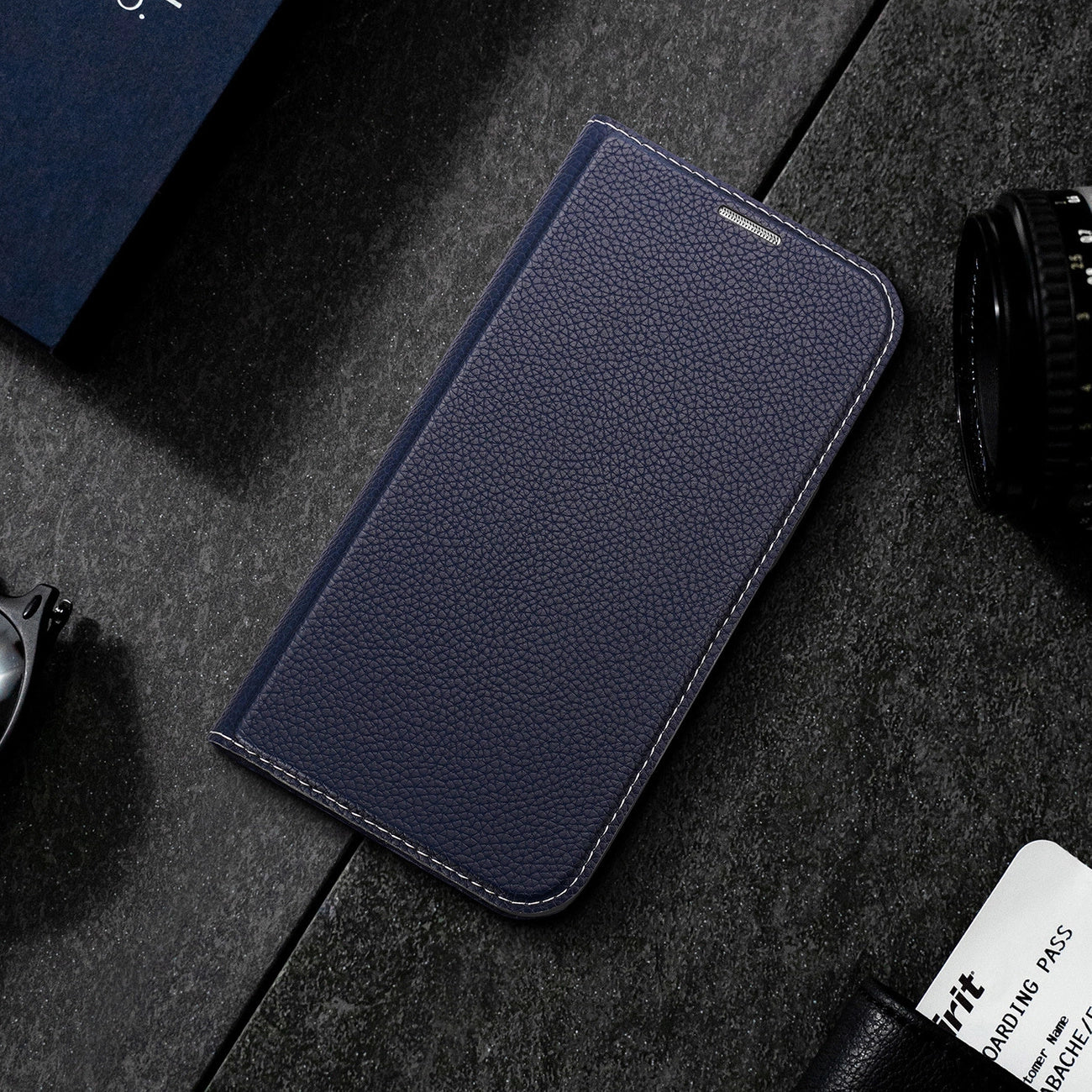 Dux Ducis Skin X2 case for iPhone 14 Plus case with magnetic flap blue_5
