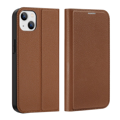Dux Ducis Skin X2 case for iPhone 14 Plus case with magnetic flap brown_1