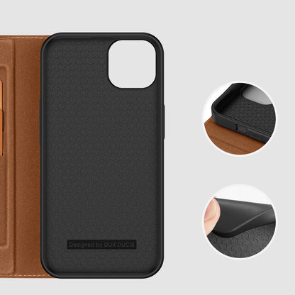 Dux Ducis Skin X2 case for iPhone 14 Plus case with magnetic flap brown_9