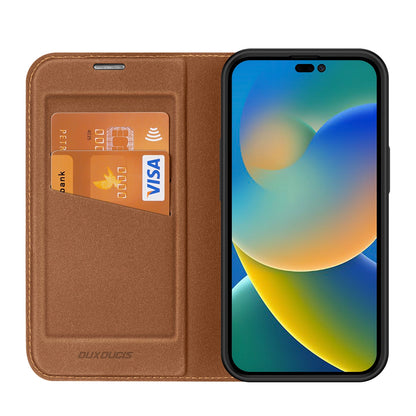 Dux Ducis Skin X2 case for iPhone 14 Pro case with magnetic flap brown_2