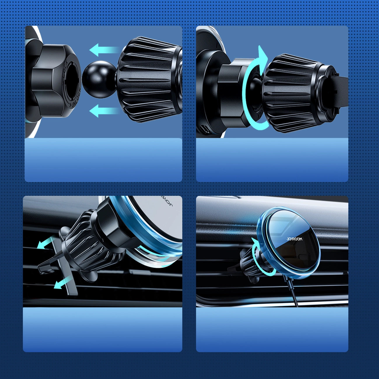 Magnetic car holder Joyroom JR-ZS291 with inductive charger (black)_2