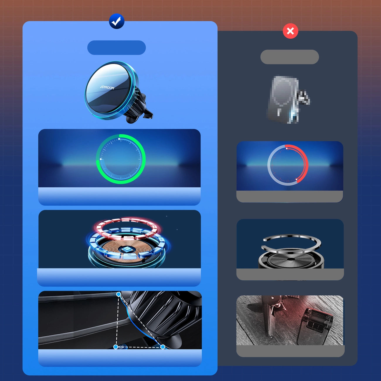 Magnetic car holder Joyroom JR-ZS291 with inductive charger (black)_14