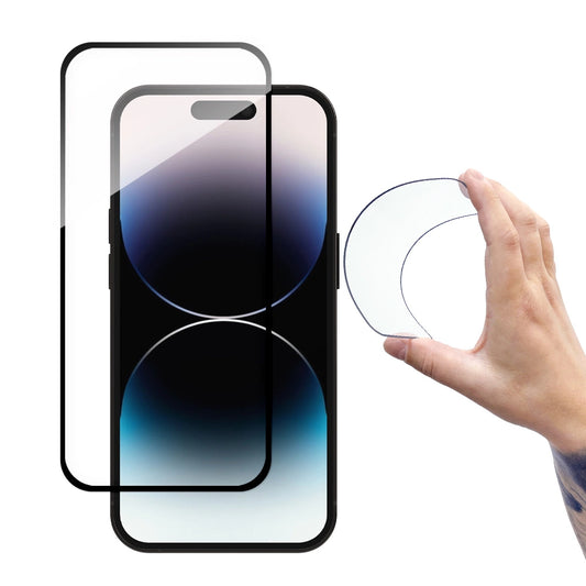 Wozinsky Full Cover Flexi Nano Glass tempered glass for iPhone 14 Pro Max flexible with a black frame_0