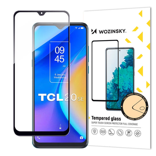 Wozinsky Full Glue Tempered Glass Tempered Glass for TCL 20 SE 9H Full Screen with Black Frame_0