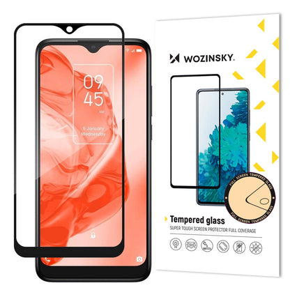 Wozinsky super durable Full Glue tempered glass full screen with Case Friendly TCL 205 black frame_0
