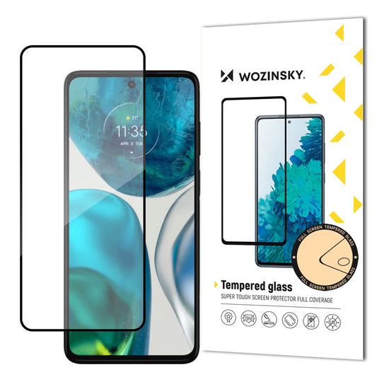 Wozinsky Super Durable Full Glue Full Screen Tempered Glass with Frame Case Friendly Motorola Moto G52 Black_0