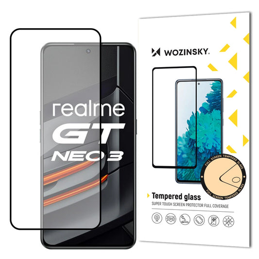 Wozinsky Super Tough Full Glue Tempered Glass Full Screen With Frame Case Friendly Realme GT Neo 3 Black_0