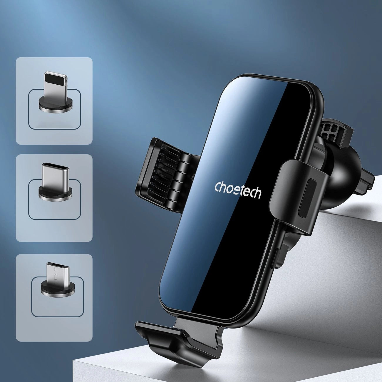 Choetech induction charger with holder + magnetic tips black (T201-F)_7