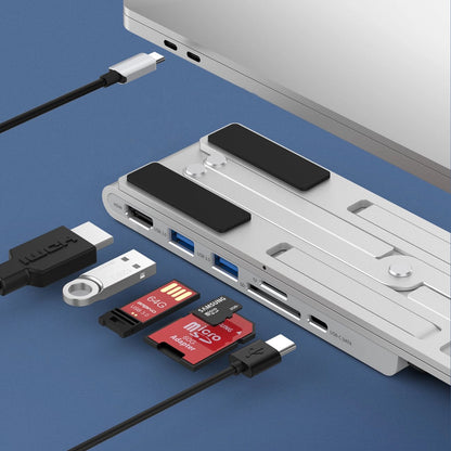 Choetech stand multifunctional station for laptop PD / USB-C HDMI (4K / 30Hz) / 2xUSB-A / 1xUSB-C / 1xSD / 1xTF black (HUB-M43)_6