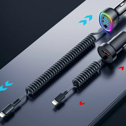 Joyroom fast car charger 4 in 1 PD, QC3.0, AFC, FCP with Lightning cable 1.6m 57W black (JR-CL20)_5